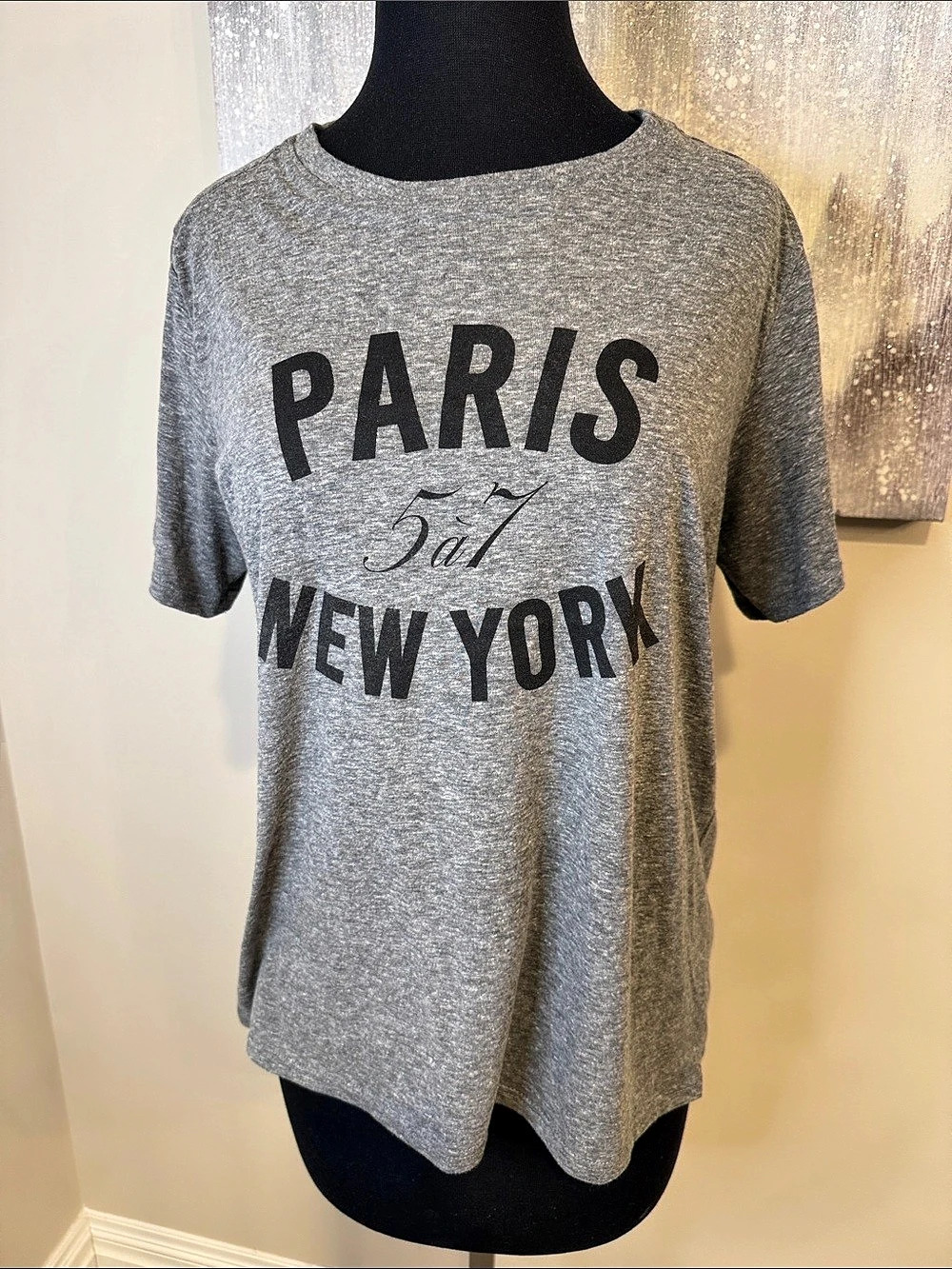 5à7 Graphic Short Sleeve Tee in Gray Size Large
